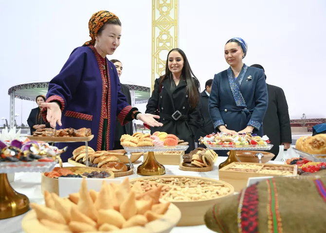 Heydar Aliyev Foundation VP Tours Turkmenbashi Cultural Events