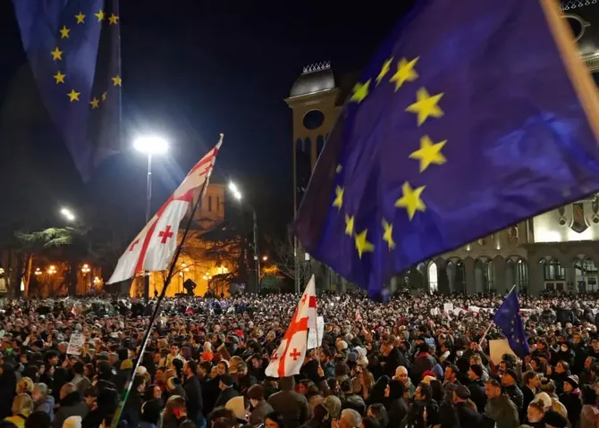 Thousands Protest in Tbilisi, One Year After EU ‘Freeze’