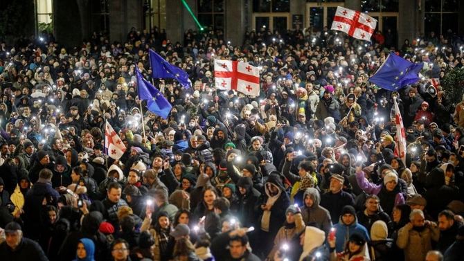 Protests erupt in Georgia as government suspends EU accession talks