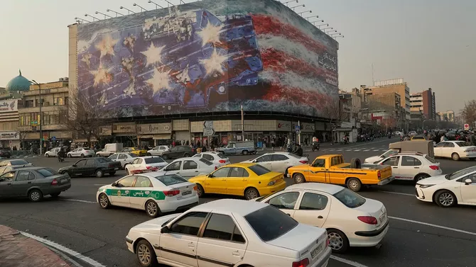 Iran Displays Billboard in Tehran Cautioning US Over Military Threats