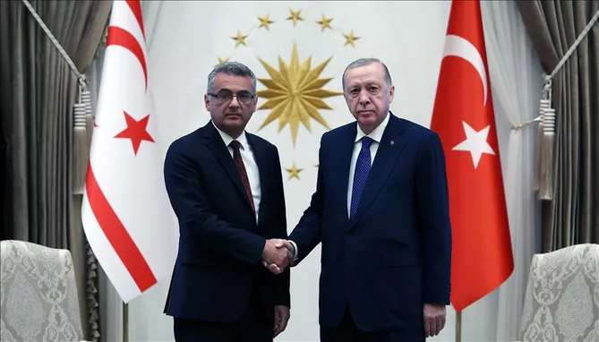 Erdogan Welcomes Newly Elected TRNC President in Ankara