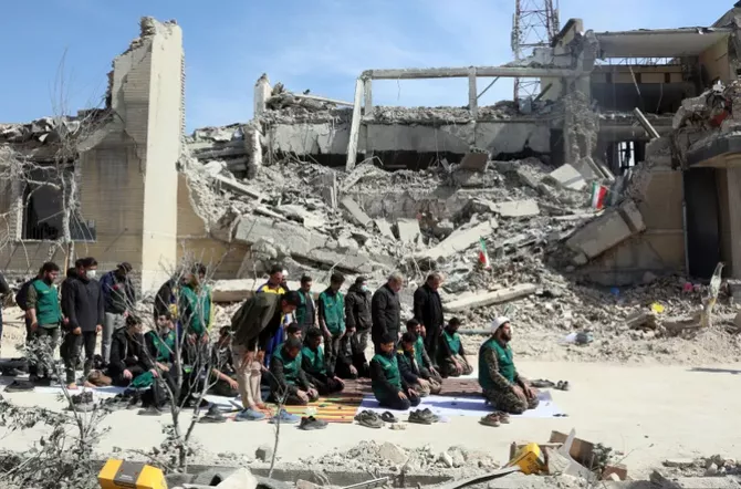 Strikes Leave Tehran Police Station in Ruins