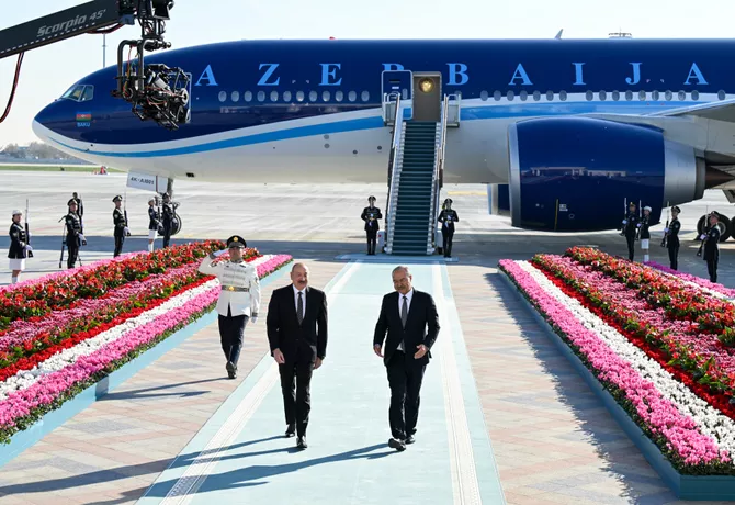 Latest News & Breaking Stories | Stay Updated with Caspianpost.com - President Ilham Aliyev Arrives in Uzbekistan