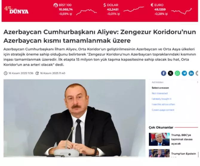 Latest News & Breaking Stories | Stay Updated with Caspianpost.com - Turkish Media Highlights Azerbaijani President’s Address at Central Asia Summit