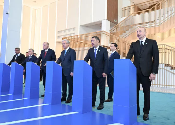 President Ilham Aliyev, OTS Summit Participants Attend Turkic Civilization Center Groundbreaking