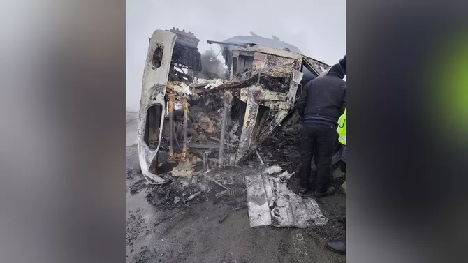 Two People Died in a Fire in a Fuel Tanker on the Bishkek-Osh Highway
