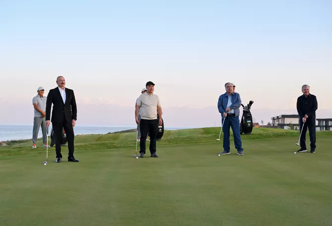 Presidents of Azerbaijan, Kyrgyzstan, Uzbekistan, Tajikistan Attend Inauguration of Cholpon-Ata Golf Club