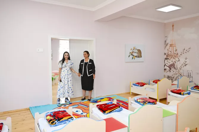 Vice-President of Heydar Aliyev Foundation Leyla Aliyeva attends opening of kindergartens in Shamakhi