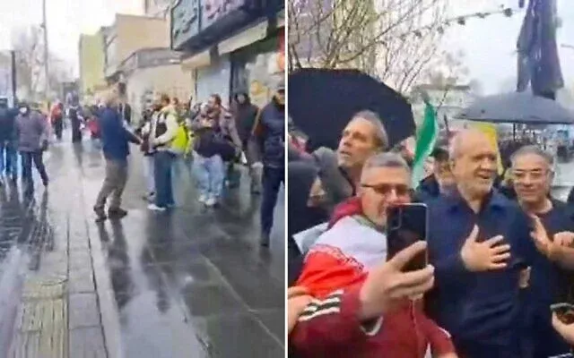 Iranian Leaders March with Crowds in Tehran, Demonstrating Defiance