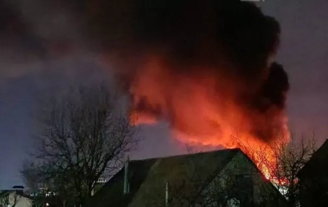 Oil Depot Set Ablaze in Russian-occupied Luhansk