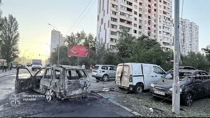 Lithuanian Embassy, 25 Ambulances Damaged in Russian Attack on Kyiv