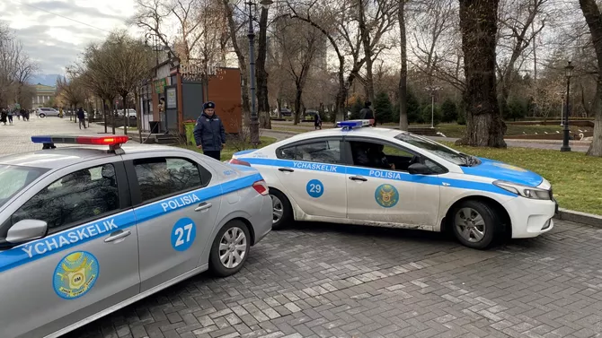 Woman Detained After Stoning Patrol Car in Kazakhstan's Almaty