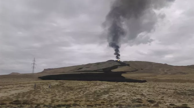 Mud Volcano Erupts in Azerbaijan - VIDEO