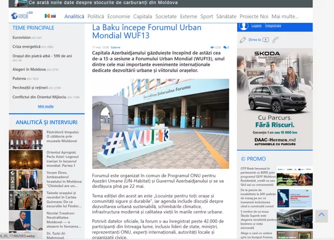 Latest News & Breaking Stories | Stay Updated with Caspianpost.com - WUF13 in Baku Gains Broad Global Media Coverage