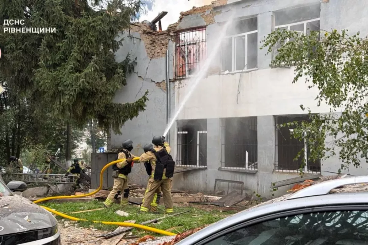 Drone Debris Damages Educational Facility in Ukraine's Rivne, 20 Injured - VIDEO