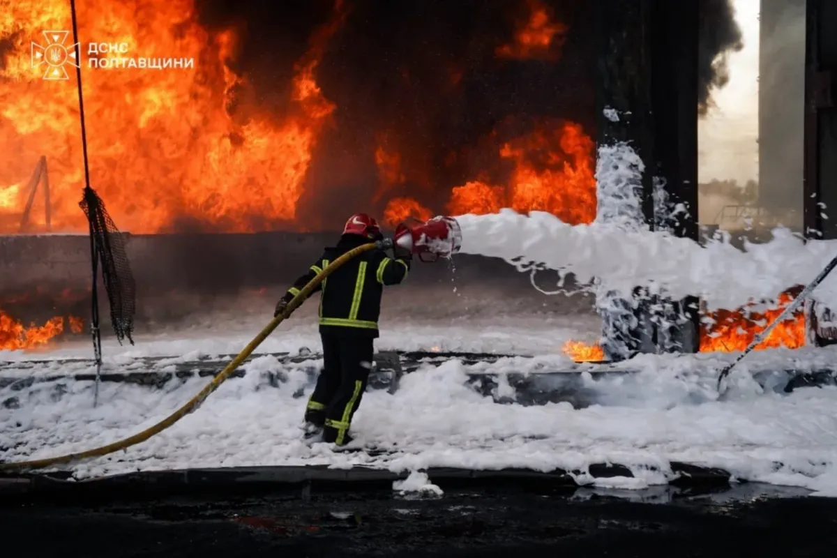 Russian Strike Sparks Major Fire at Industrial Facility in Ukraine’s Poltava