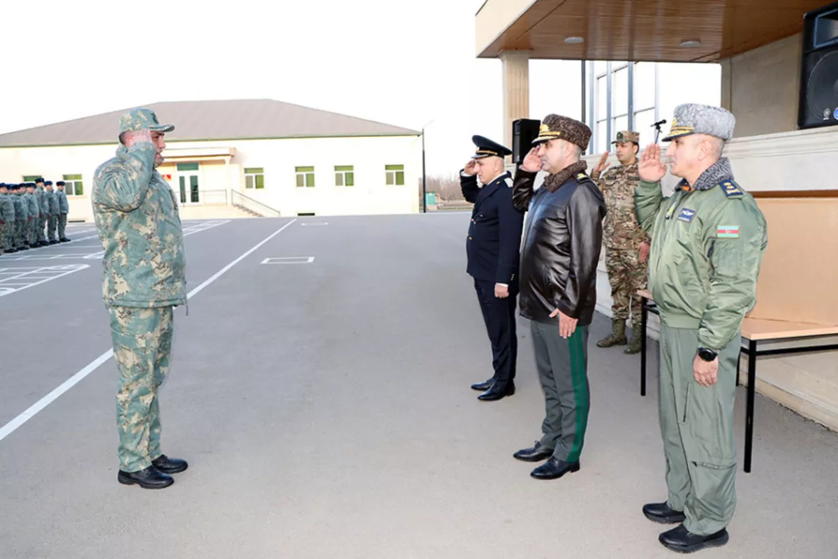Azerbaijani Air Force Commander and Military Prosecutor Tour Military Units