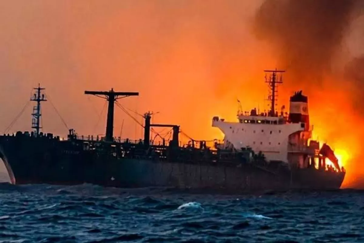 Iran Warns Ships After Oil Tanker Explosion in Strait of Hormuz - VIDEO