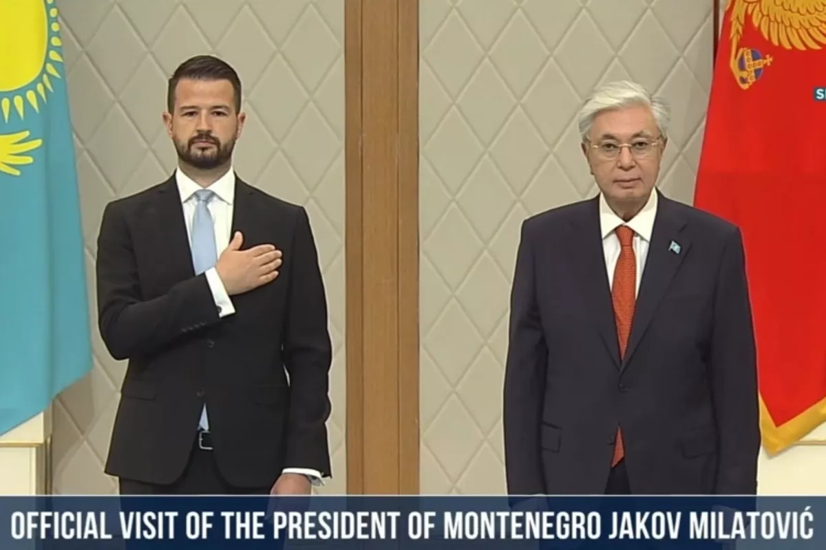 Kazakh Leader Welcomes Montenegro’s Counterpart at Palace of Independence