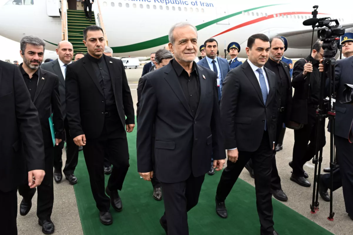 Iranian President Pezeshkian Arrives in Azerbaijan