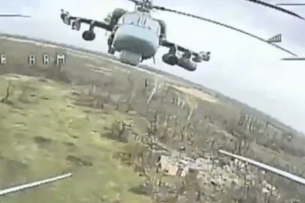 WATCH: Ukrainian FPV Drone Shoots Down Russian Ka-52 Helicopter