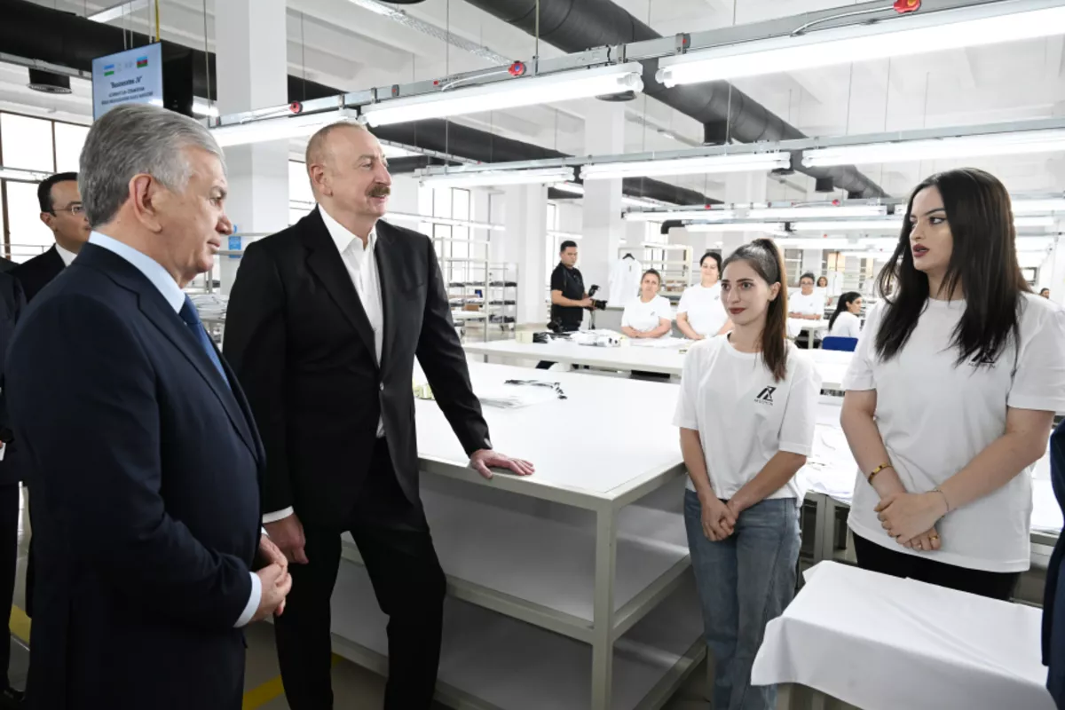 Presidents of Azerbaijan, Uzbekistan Review Operations of Businesstex JV Sewing Factory in Khankendi