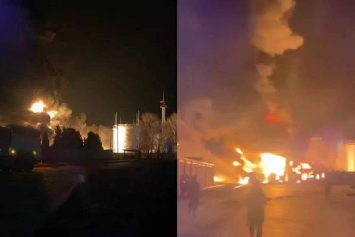 Massive Explosion Rocks Oil Depot in Russia After Drone Strike – VIDEO/PHOTO