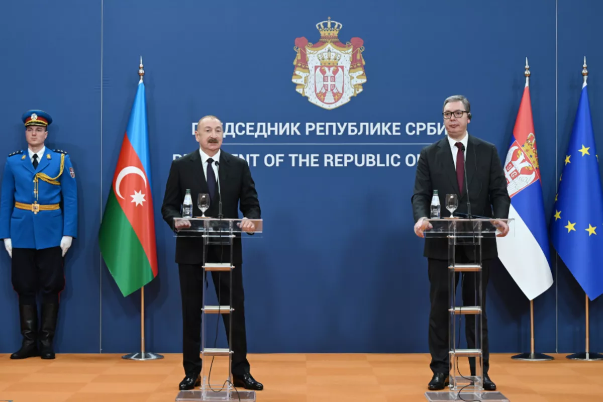 President of Azerbaijan Ilham Aliyev and President of Serbia Aleksandar Vučić Made Press Statements