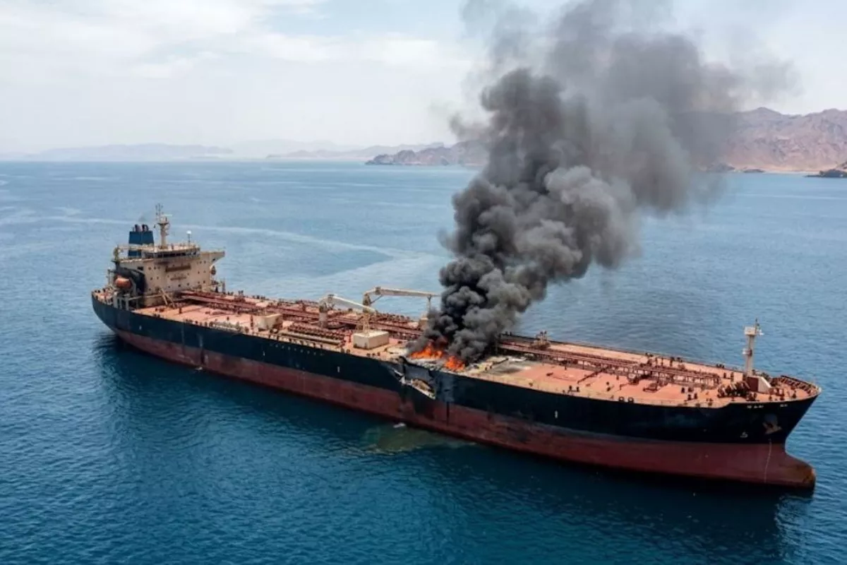 Supertanker Catches Fire After Hitting Mines in Strait of Hormuz