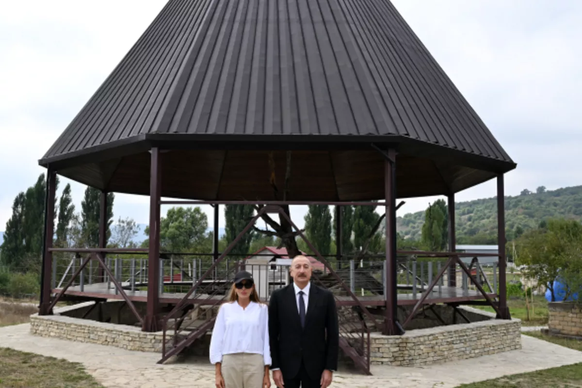 Azerbaijani Leader Reviews Conservation Work at Historic Shamakhi Shrine