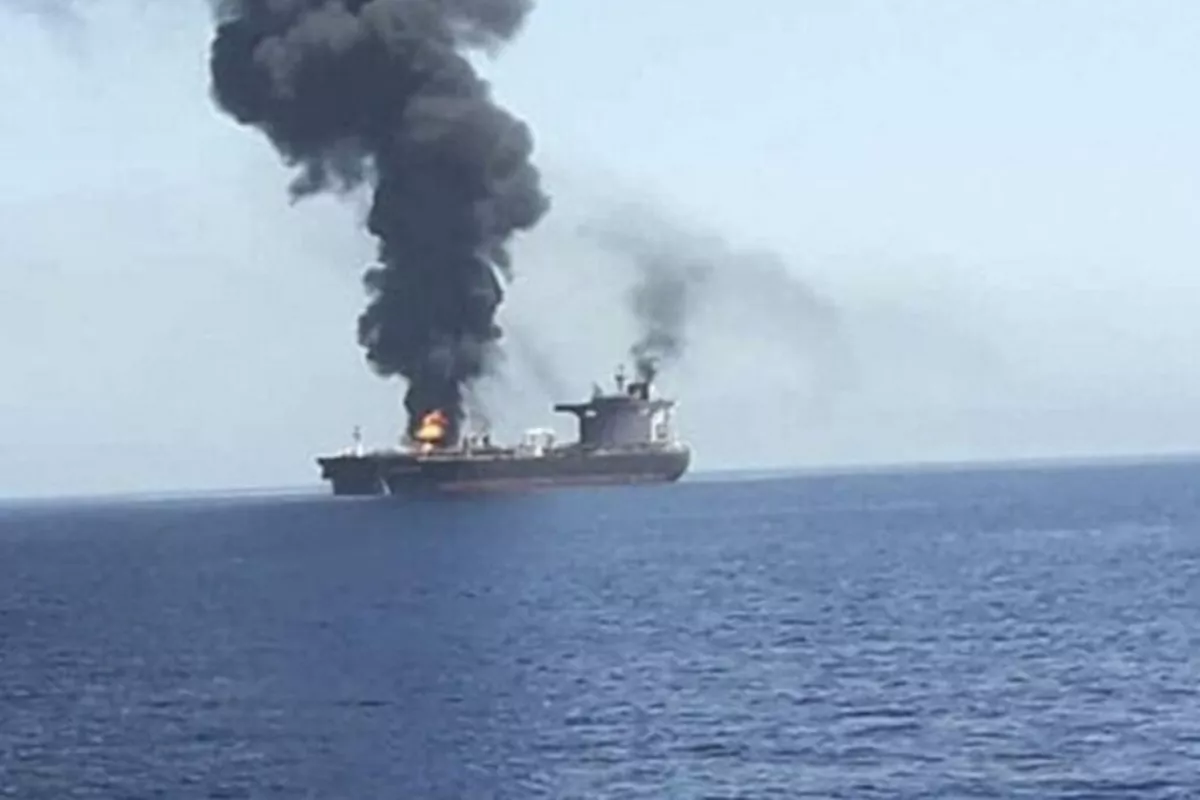 Iran Navy Spots Burning Tanker East of Strait of Hormuz