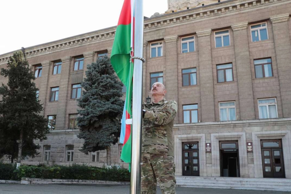 Aliyev Raises Flag in Khankendi