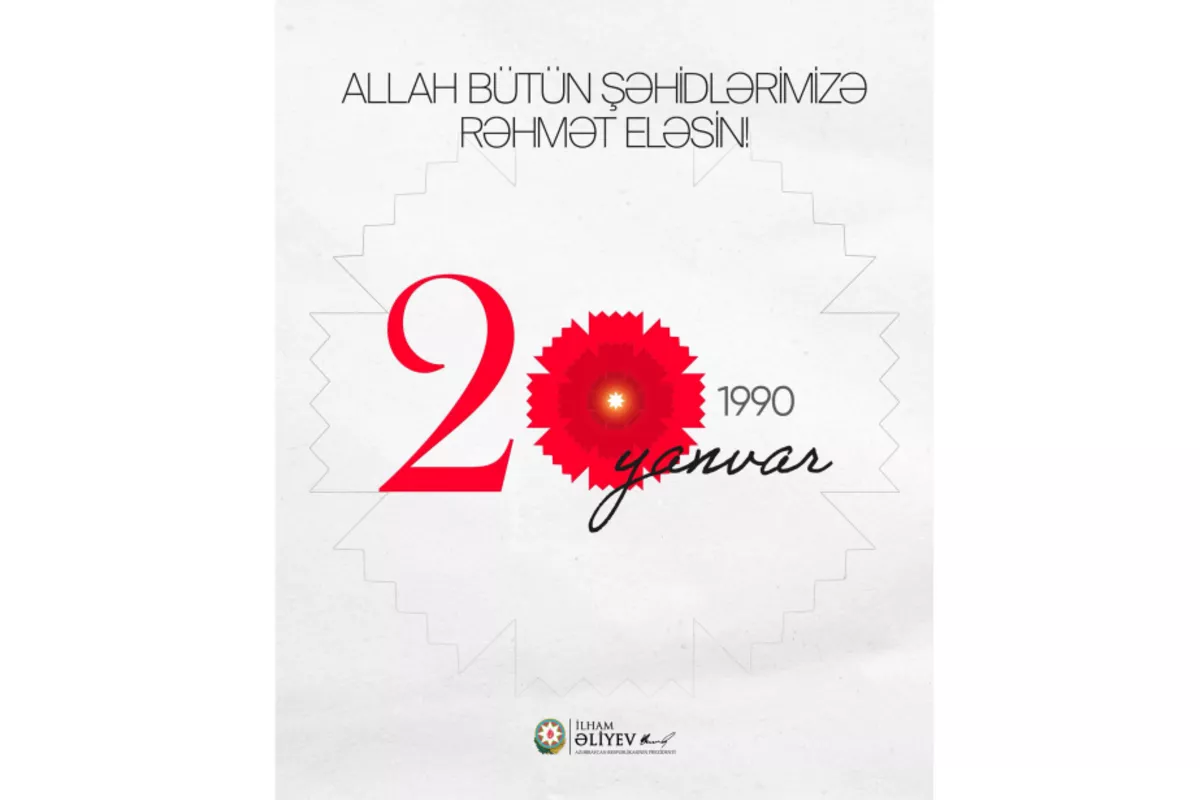 Ilham Aliyev Posts Tribute to 20 January Tragedy