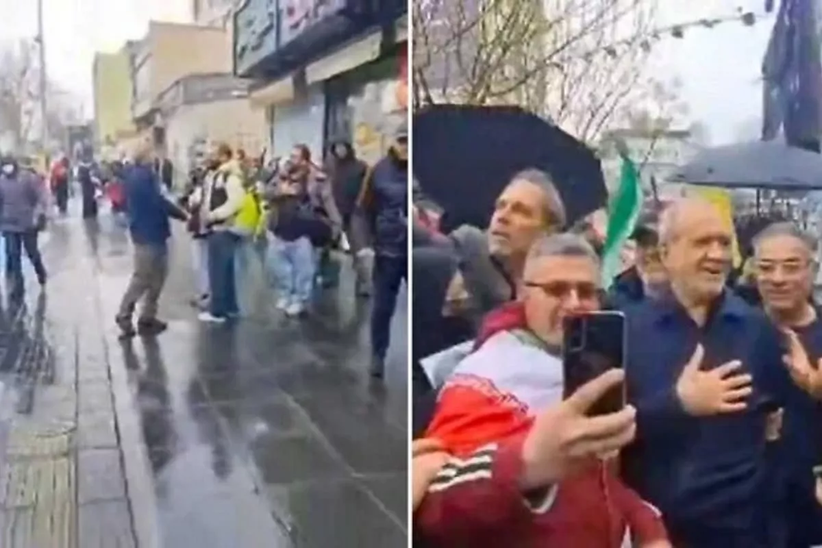 Iranian Leaders March with Crowds in Tehran, Demonstrating Defiance