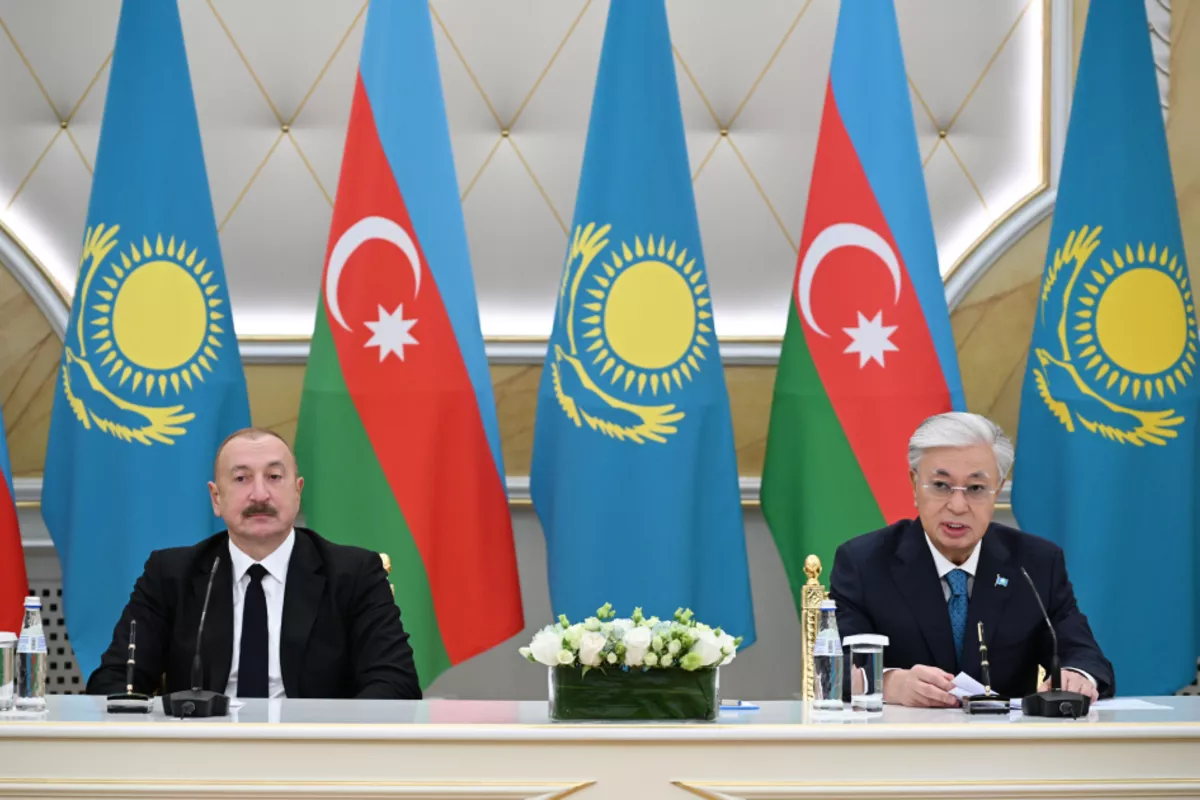 Presidents of Azerbaijan and Kazakhstan deliver press statements