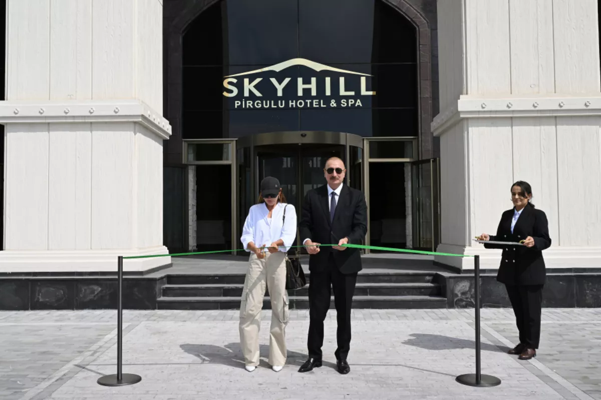 Azerbaijani President Attends Pirgulu Park Hotel Opening in Shamakhi