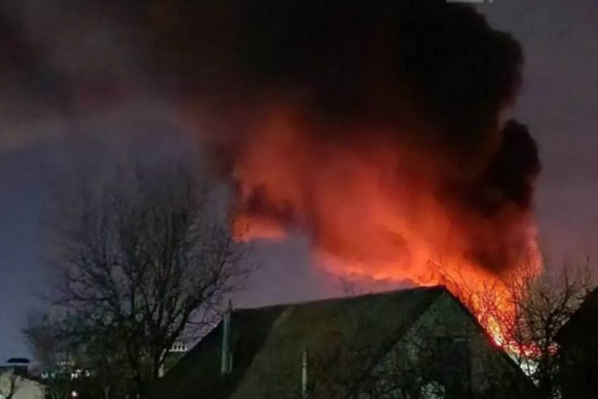 Oil Depot Set Ablaze in Russian-occupied Luhansk