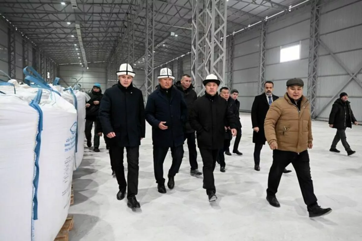 Kyrgyz President Visits New Fish Feed Plant in Chui Region