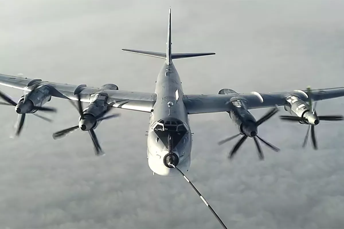 Russian Tu-95MS Strategic Bombers Perform Flight Over Sea of Japan