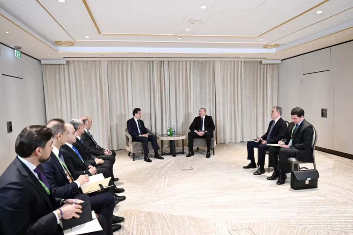 Ilham Aliyev Meets Kurdistan Region President in Munich