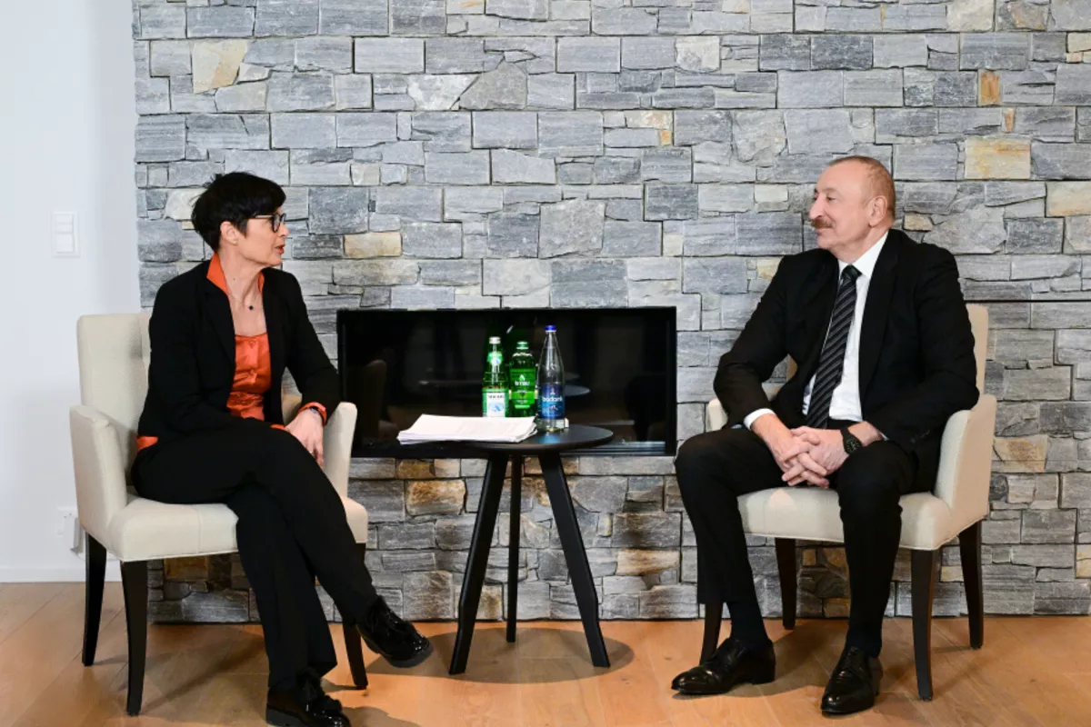 President Aliyev Meets with European Commissioner for Enlargement in Davos