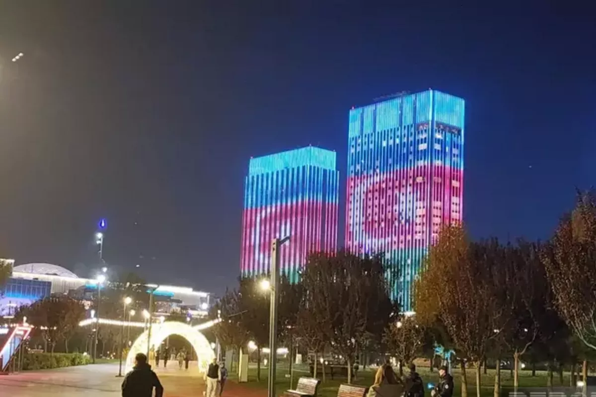 Tashkent Glows in Azerbaijani Flag Colors Ahead of Central Asia Summit