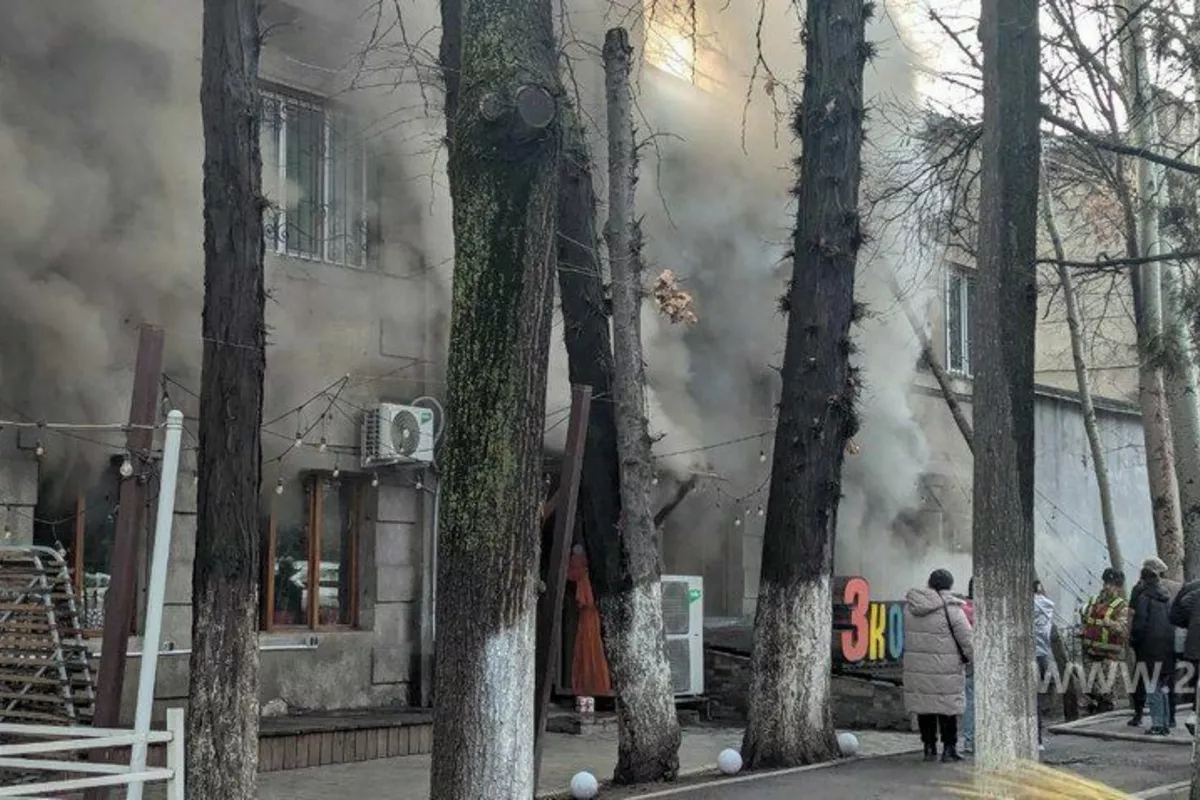 Fire at Kyrgyz Cafe Spreads from Basement to First Floor