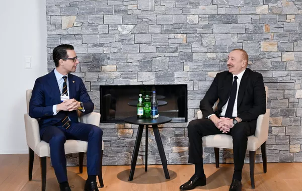 President Aliyev Meets with Carlsberg Group CEO in Davos