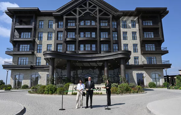 Azerbaijani President, First Lady Open Meysari Grand Hotel & SPA in Shamakhi