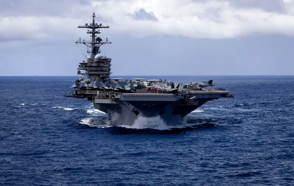 USS George HW Bush Aircraft Carrier Arrives in Middle East