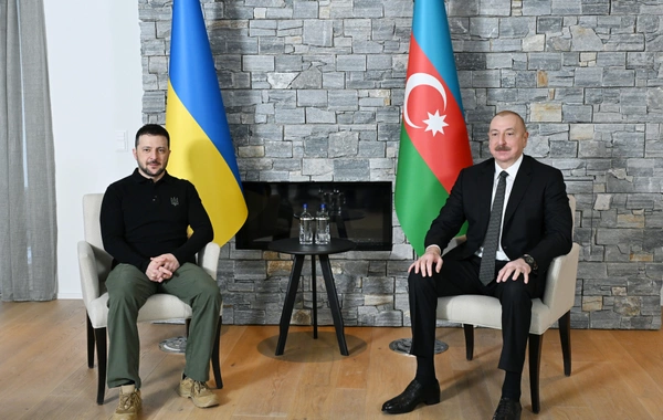 Azerbaijani, Ukrainian Presidents Discuss Political, Economic Relations in Davos