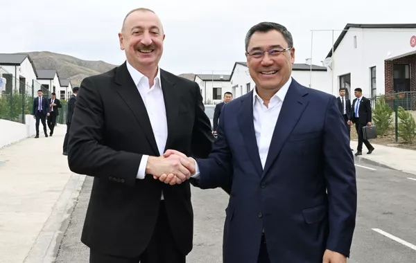 Azerbaijani, Kyrgyz Presidents Attend Opening of First Phase of Aghdam’s Khidirli Village