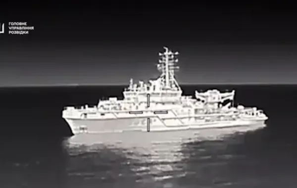 Ukrainian Drone Strike Disables Rare Russian Warship in Black Sea