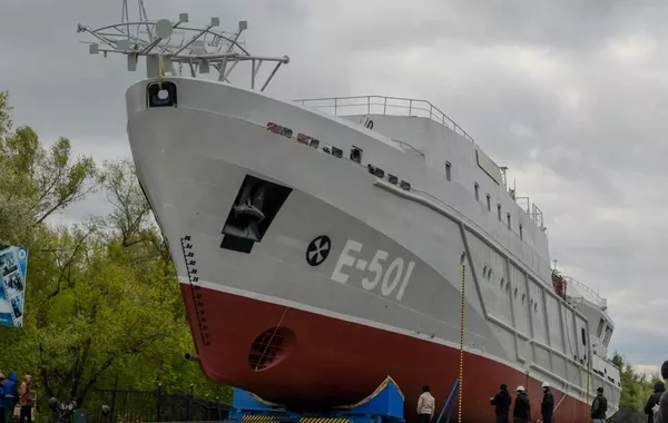 Kazakhstan Launches Largest-Ever Vessel into Caspian Sea